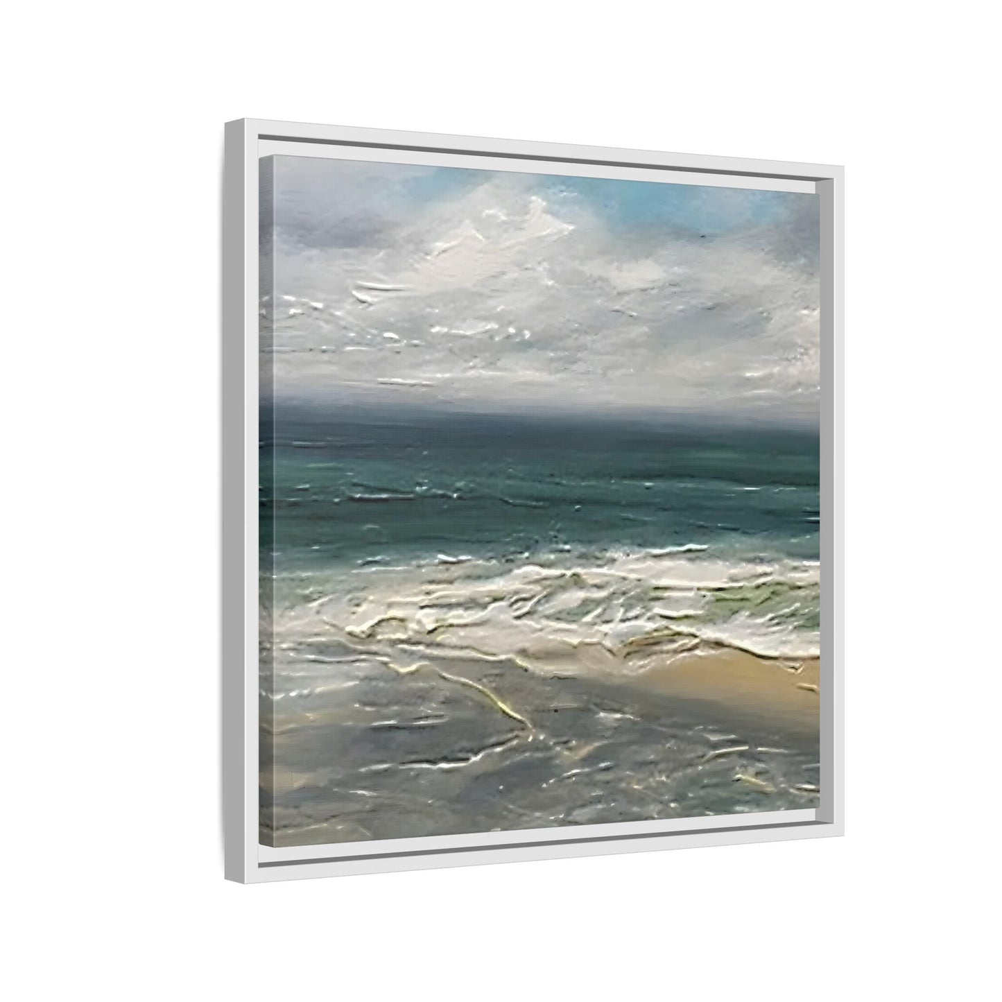 Framed Ocean Coastal Canvas Print - Beach Landscape Home Decor - YesArtYes