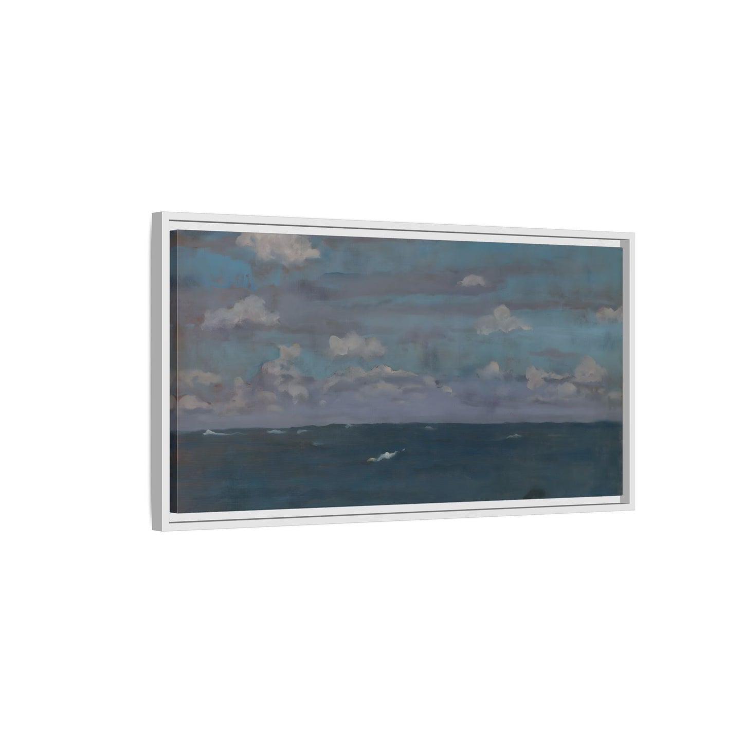 Framed Ocean Landscape Canvas Print - Blue Extra Large Wall Art Decoration - YesArtYes