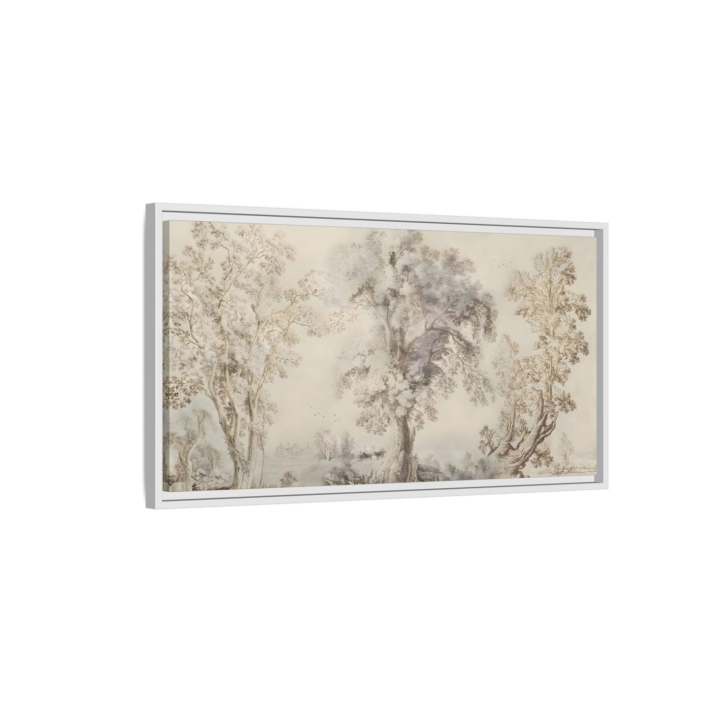 Framed Panoramic Landscape Canvas Print - Rustic Forest Wall Art - YesArtYes