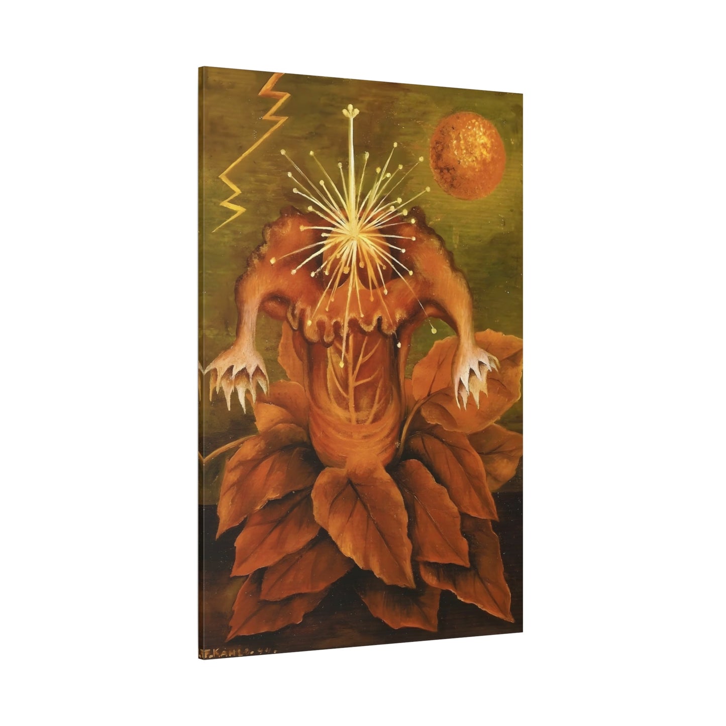 Frida Kahlo Flame Flower of Life Canvas Print - Mexican Wall Art - YesArtYes