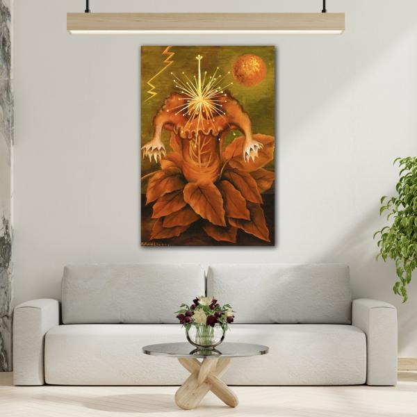 Frida Kahlo Flame Flower of Life Canvas Print - Mexican Wall Art - YesArtYes