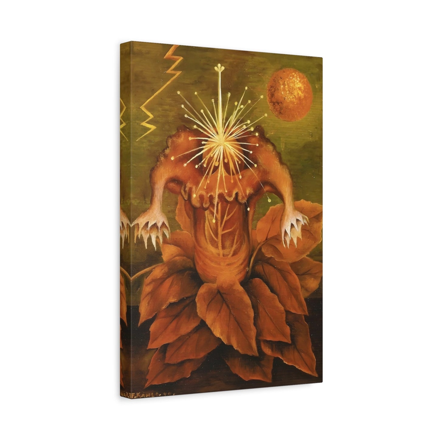 Frida Kahlo Flame Flower of Life Canvas Print - Mexican Wall Art - YesArtYes