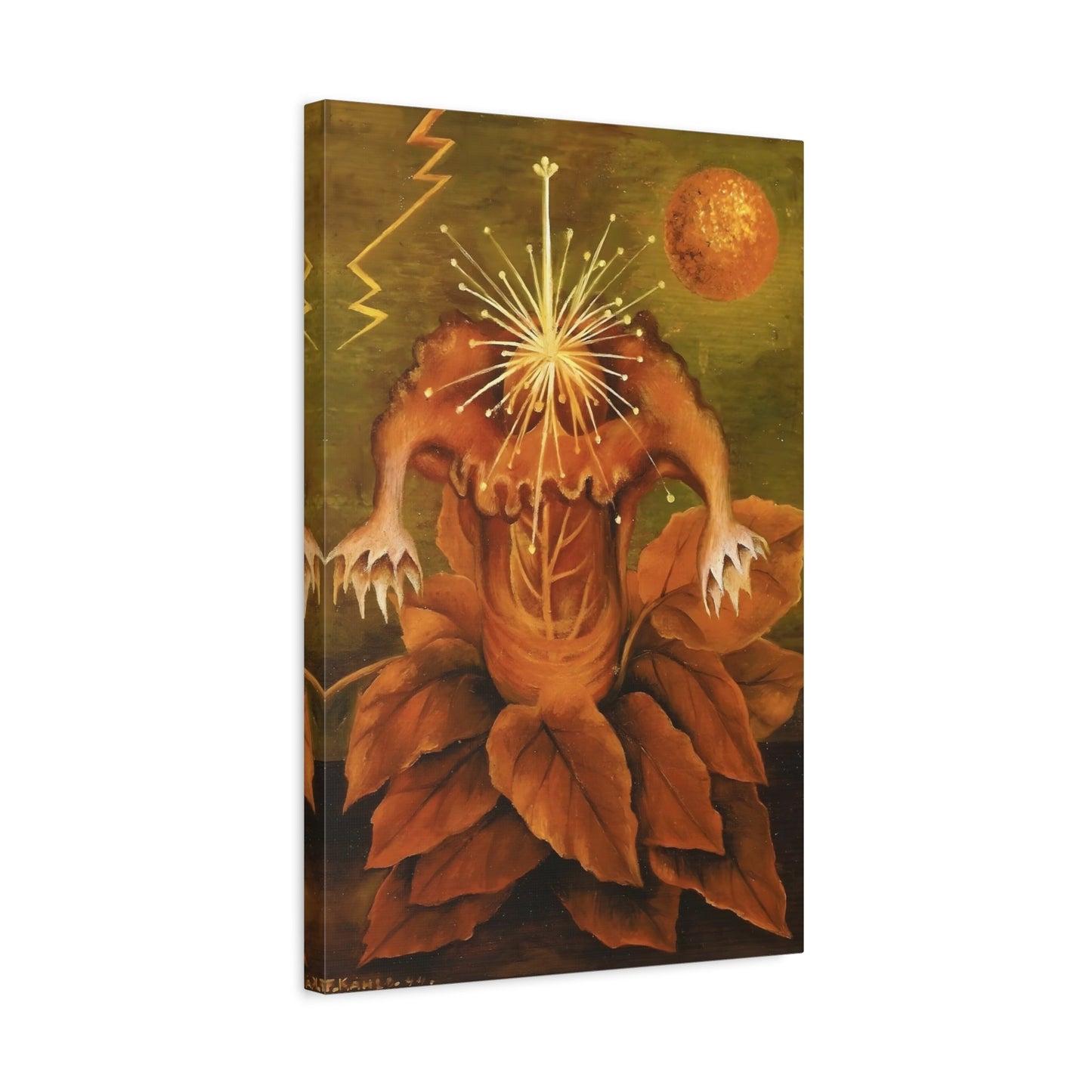Frida Kahlo Flame Flower of Life Canvas Print - Mexican Wall Art - YesArtYes