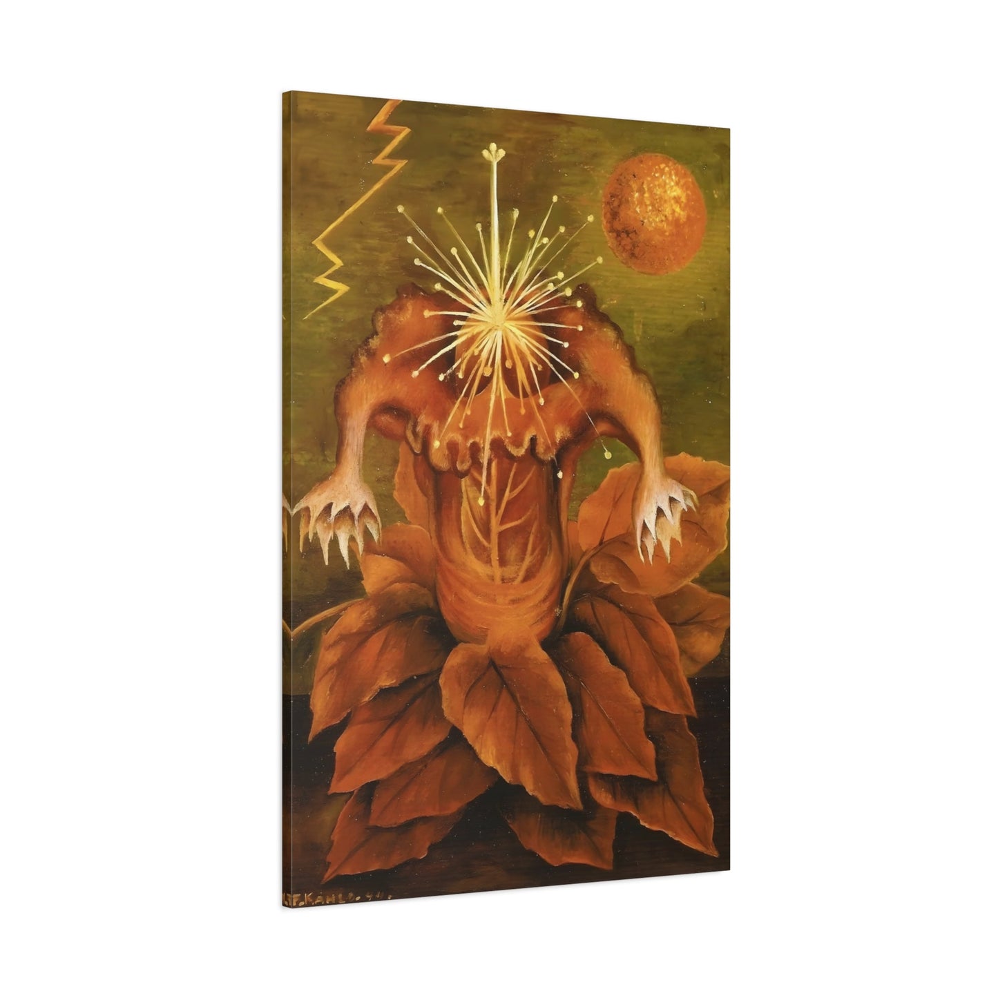 Frida Kahlo Flame Flower of Life Canvas Print - Mexican Wall Art - YesArtYes