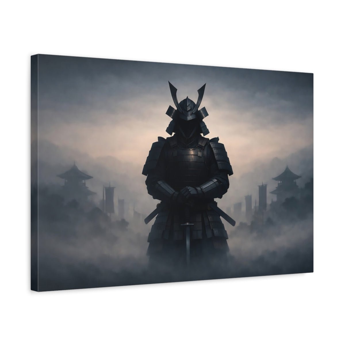 Geometric Samurai Armor Vintage - Canvas Wall Art Print - YesArtYes