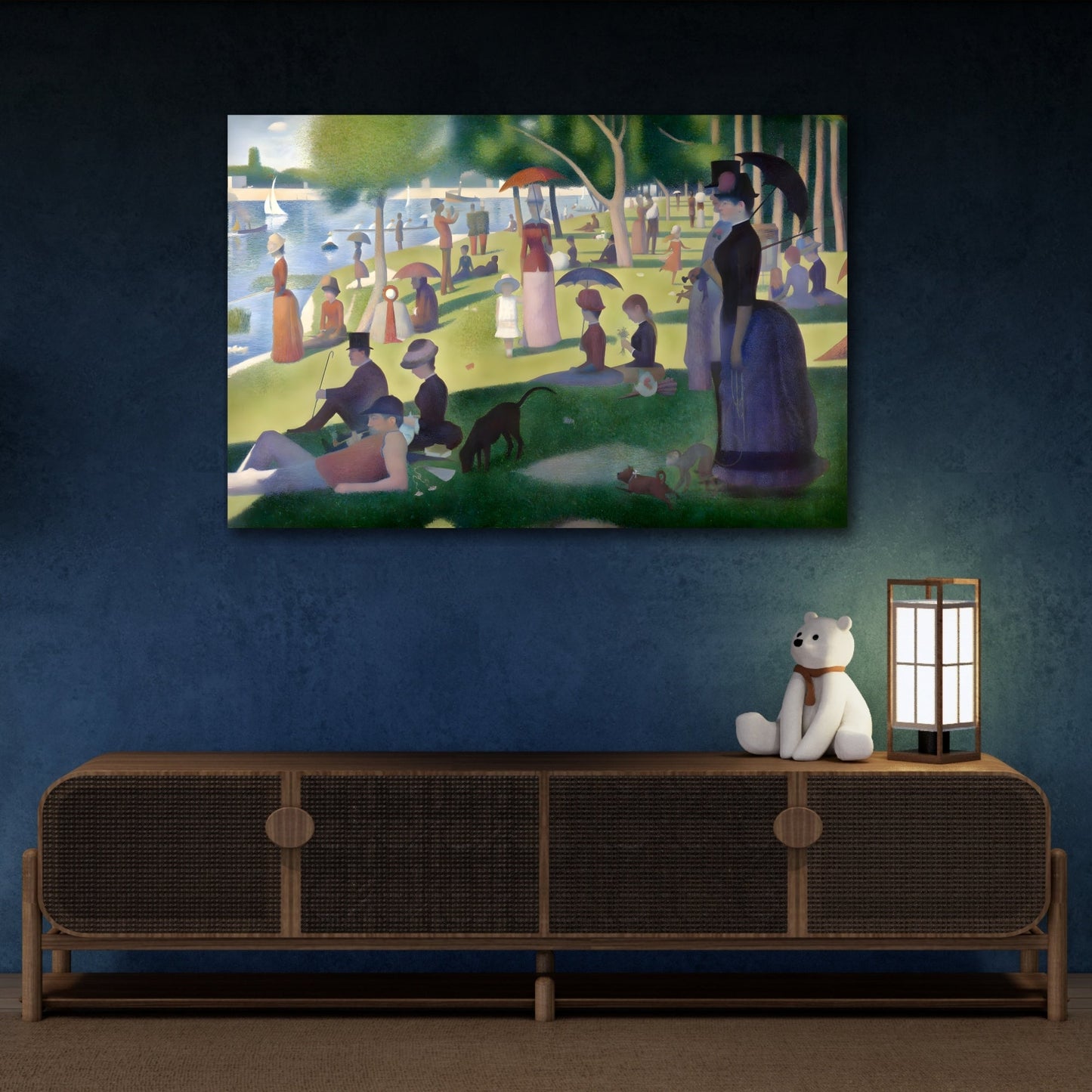 Georges Seurat Sunday Afternoon - Canvas Wall Art Print Reproduction - YesArtYes