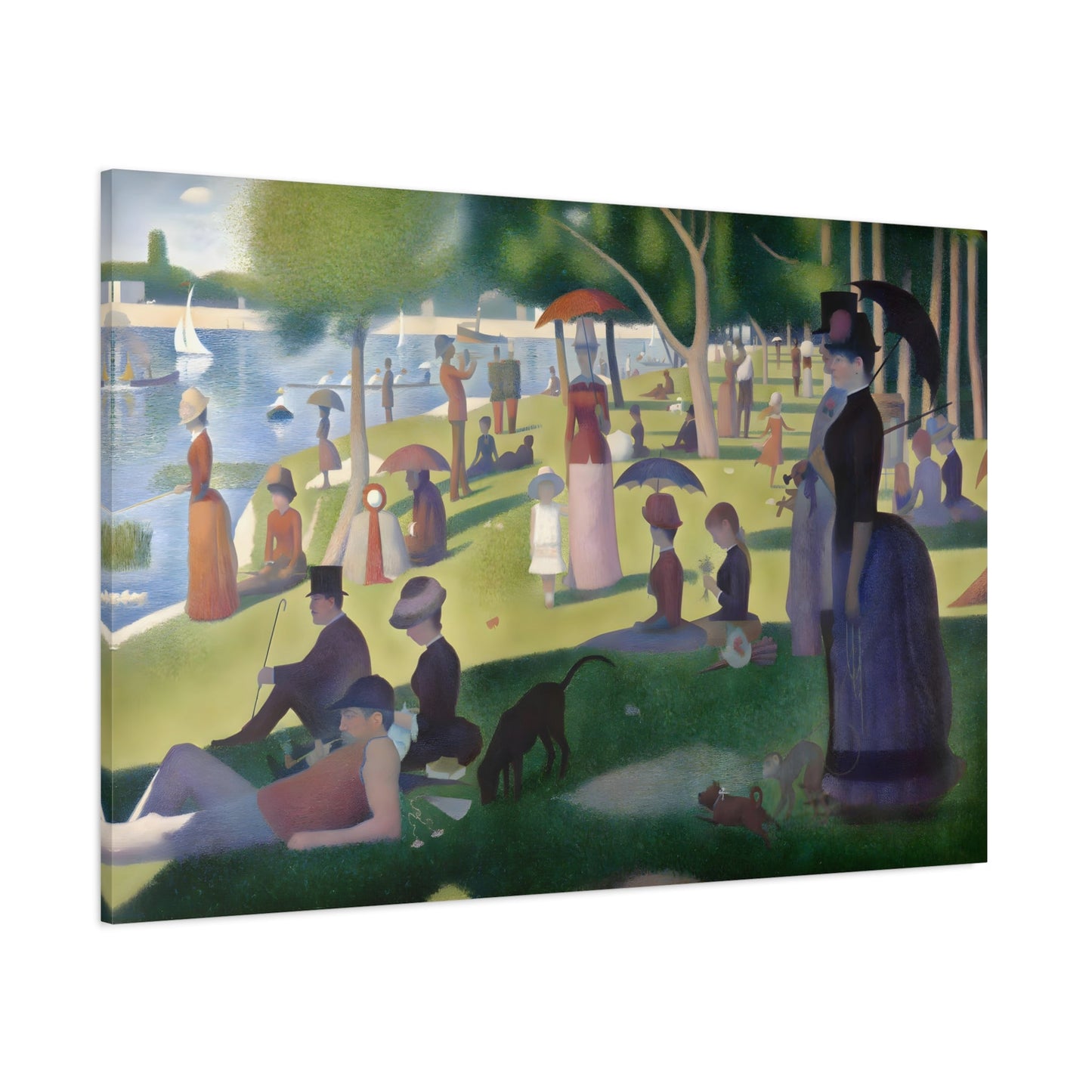 Georges Seurat Sunday Afternoon - Canvas Wall Art Print Reproduction - YesArtYes