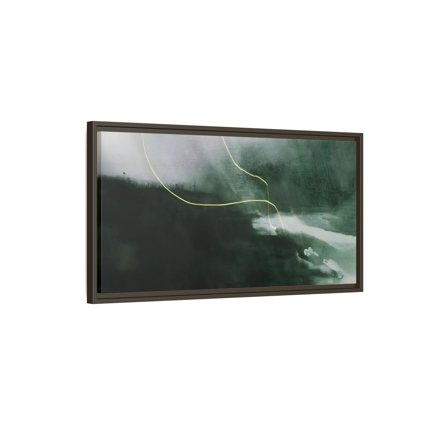 Green Abstract Canvas Wall Art - Large Modern Framed Canvas Print - YesArtYes