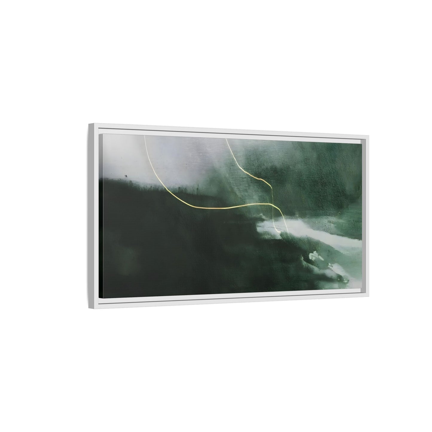 Green Abstract Canvas Wall Art - Large Modern Framed Canvas Print - YesArtYes