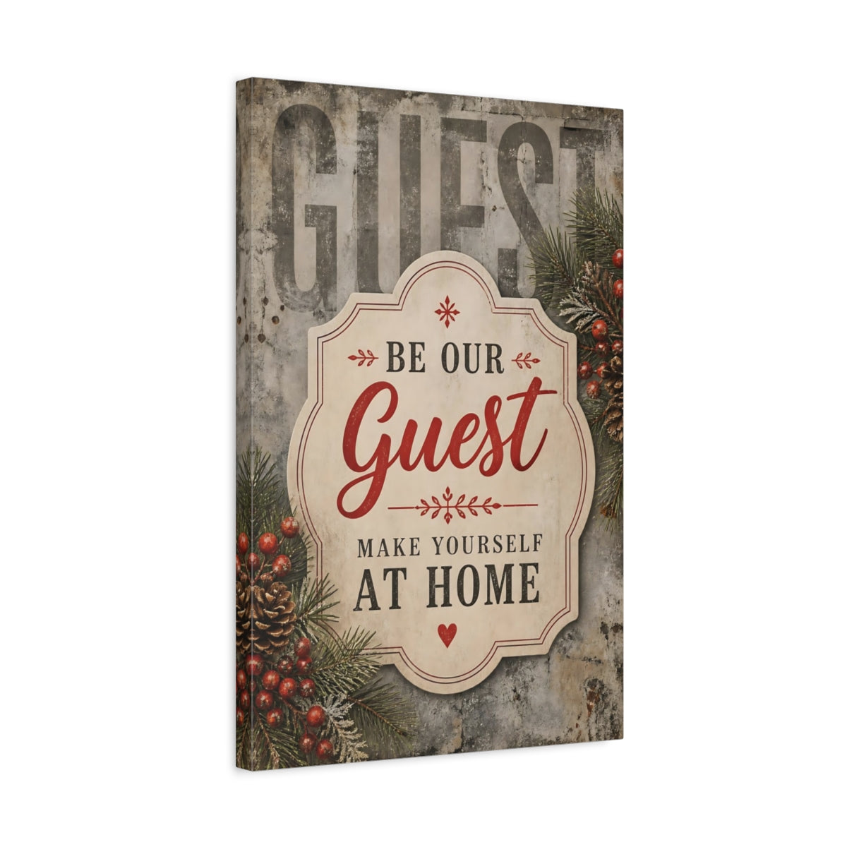 Side Mockup 3. Guest Quote Welcome Sign shown as canvas print