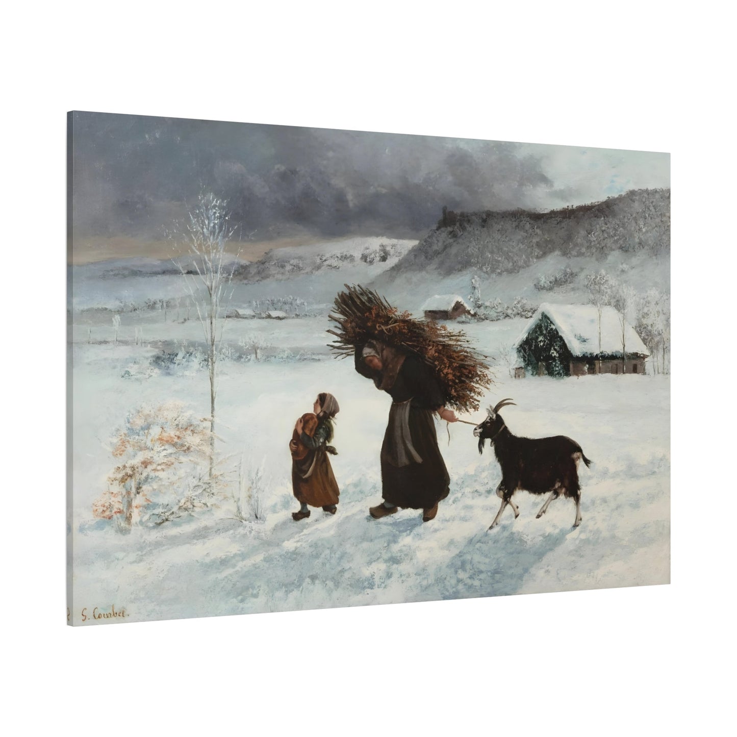 Gustave Courbet Village Poverty - Canvas Wall Art Print Reproduction - YesArtYes