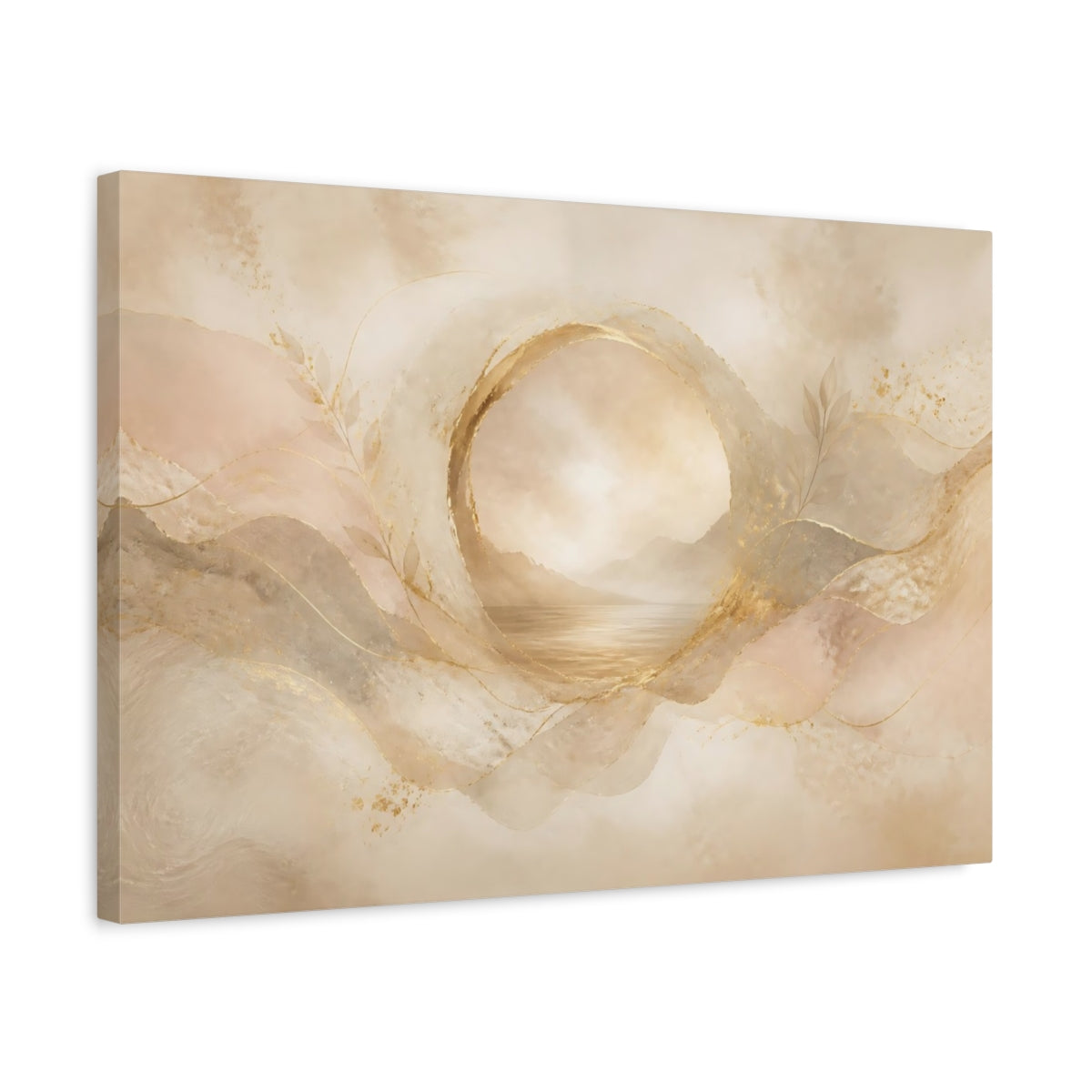 Side Mockup 3. Hidden Calm Portal shown as canvas print
