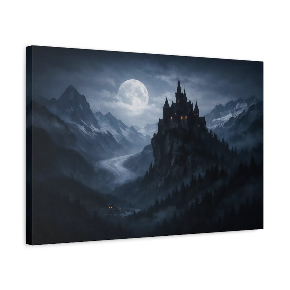 Horror Gothic Castle Dark Landscape - Canvas Wall Art Print - YesArtYes