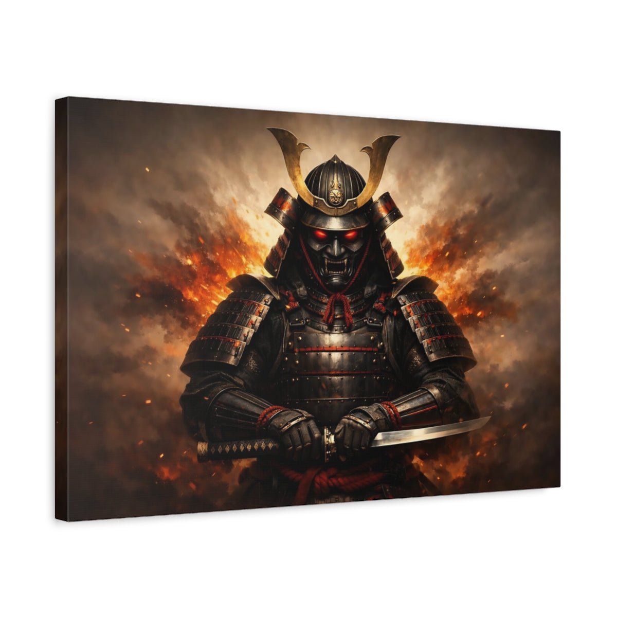 Horror Samurai Warrior Dark - Canvas Wall Art Print - YesArtYes