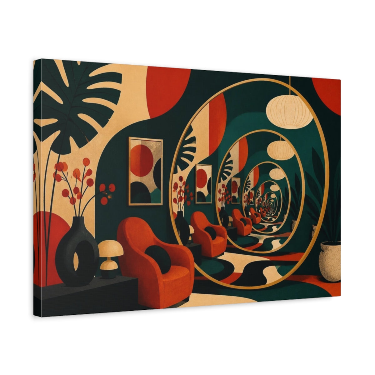 Side Mockup 3. Infinite Mirror Illusion shown as canvas print