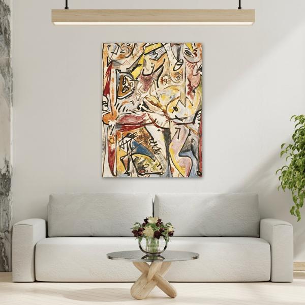 Jackson Pollock Blue Unconscious - Large Abstract Canvas Wall Art Print