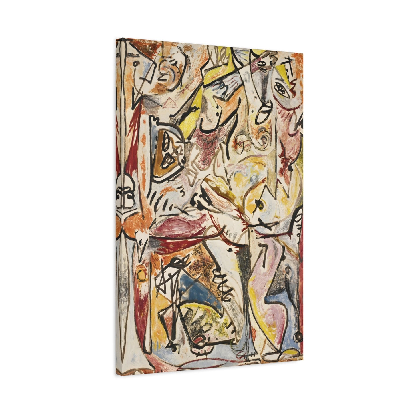 Jackson Pollock Blue Unconscious - Large Abstract Canvas Wall Art Print