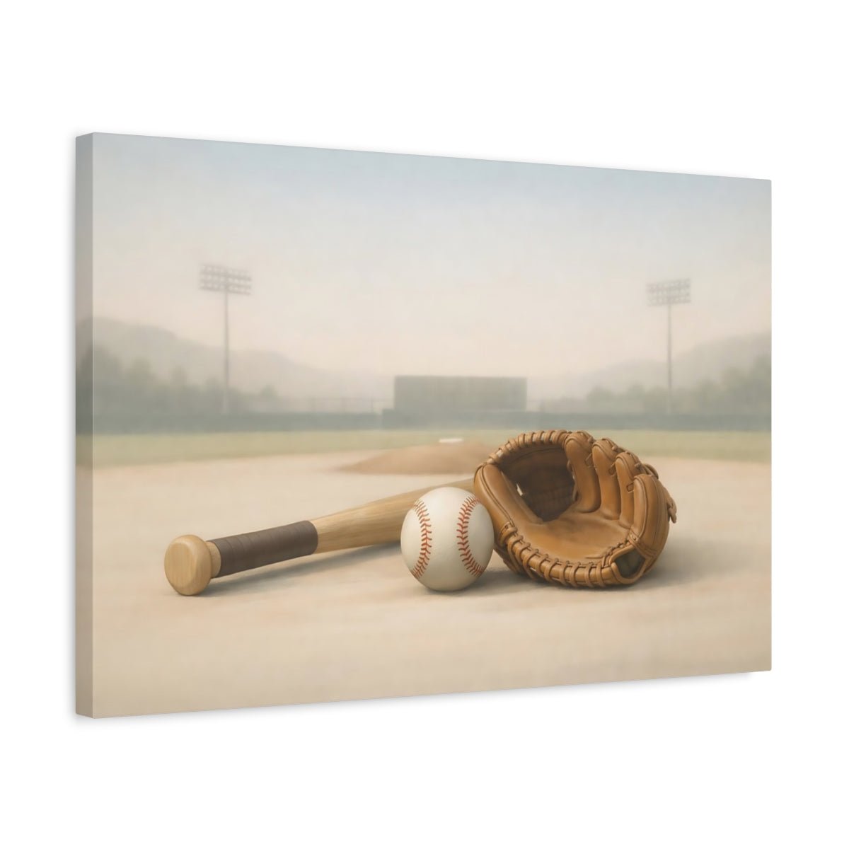 Japandi Baseball Equipment Sports - Canvas Wall Art Print - YesArtYes
