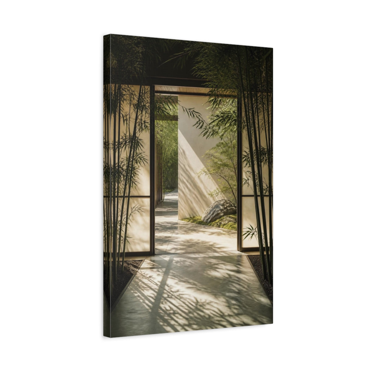 Side Mockup 3. Japanese Bamboo Threshold shown as canvas print