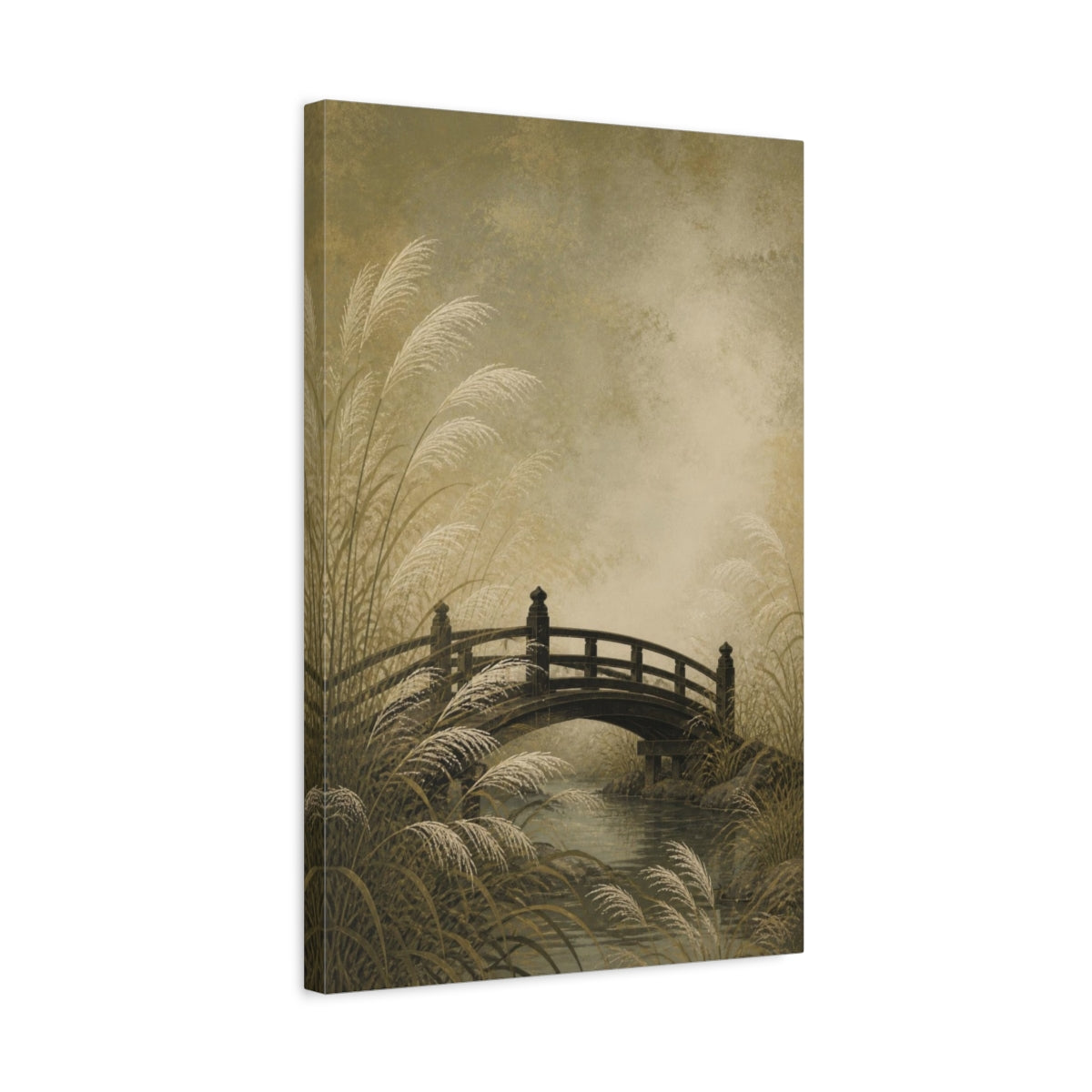 Side Mockup 3. Japanese Garden Bridge shown as canvas print