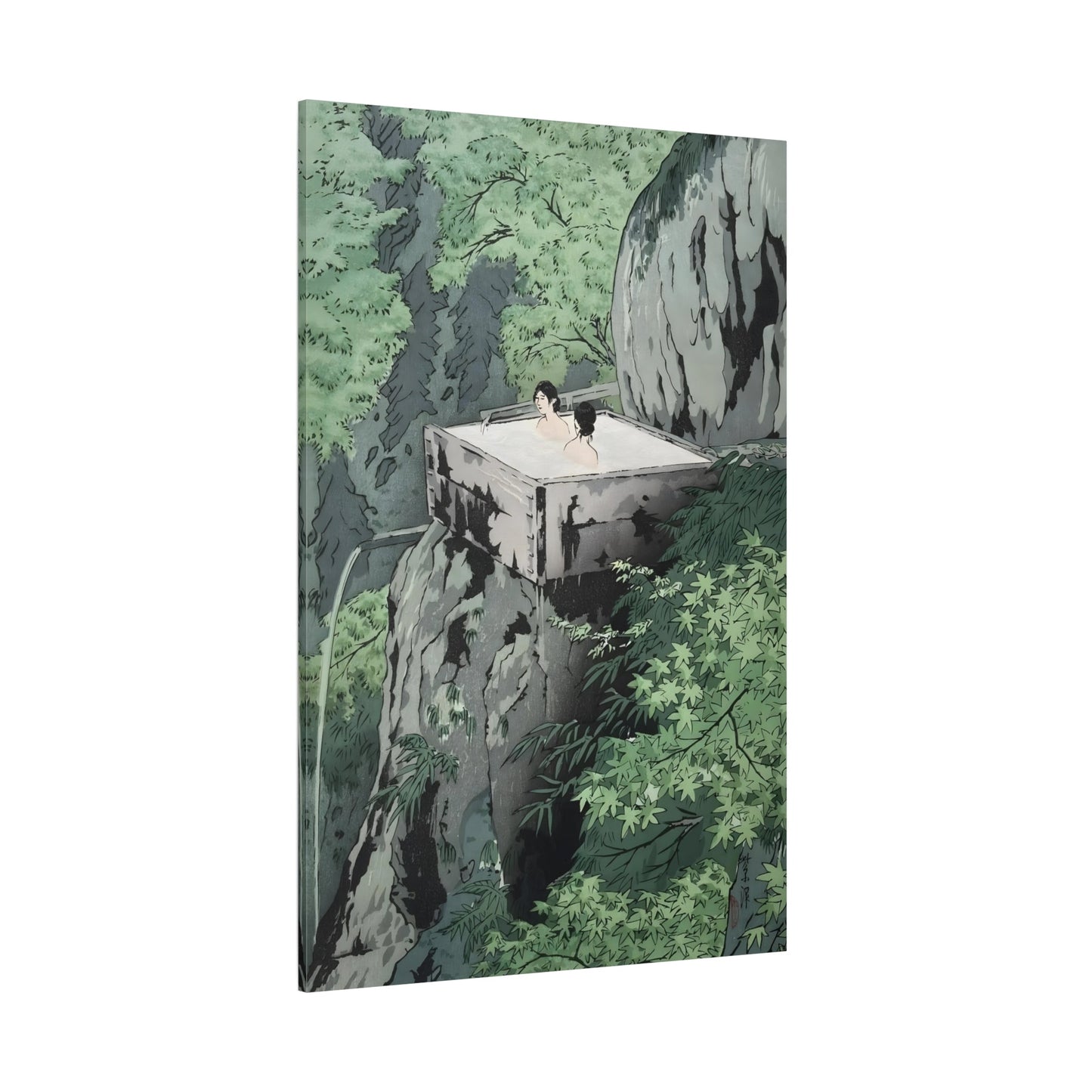 Japanese Kawase Hasui Canvas Print - Shirahone Hotspring Shinshu Wall Art - YesArtYes