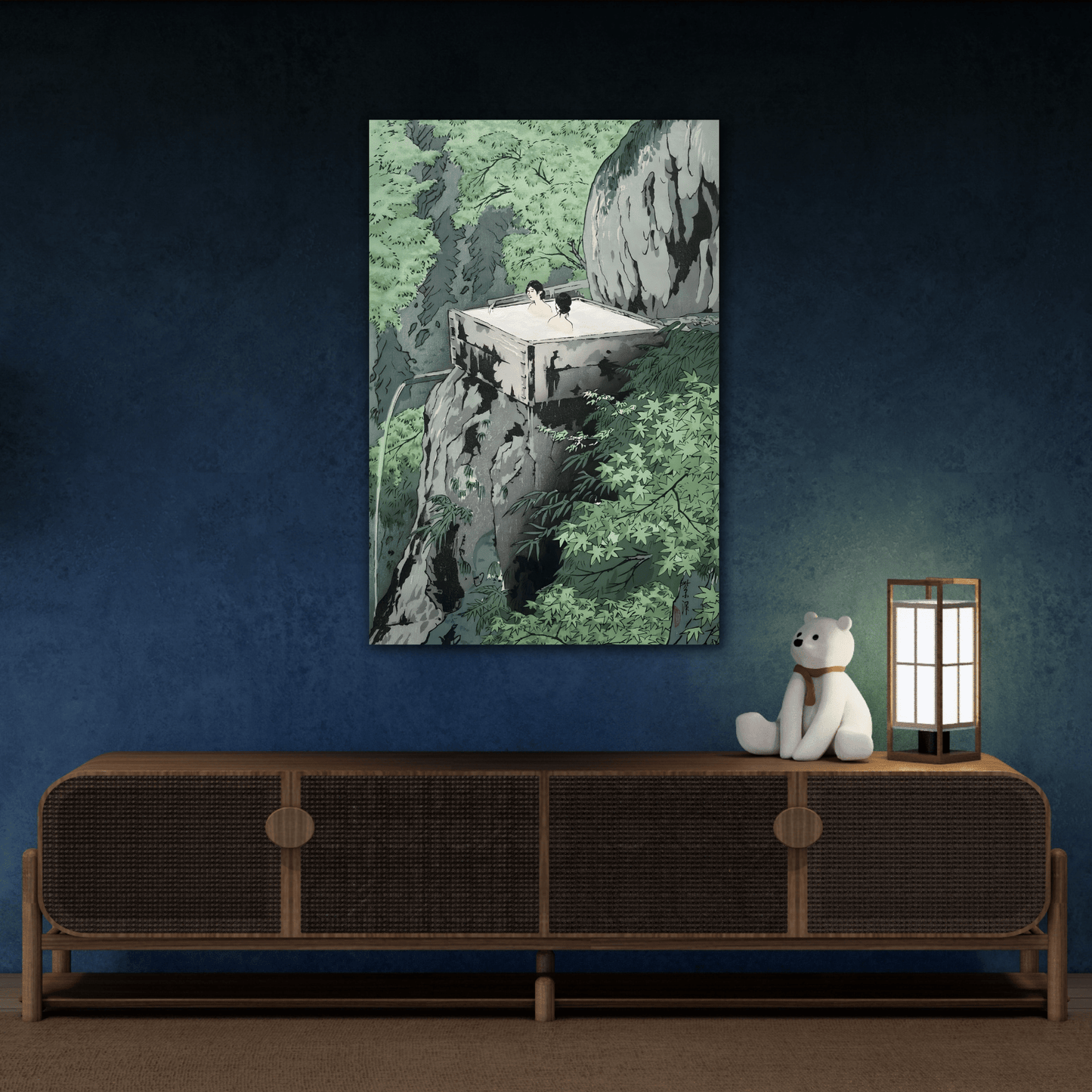Japanese Kawase Hasui Canvas Print - Shirahone Hotspring Shinshu Wall Art - YesArtYes