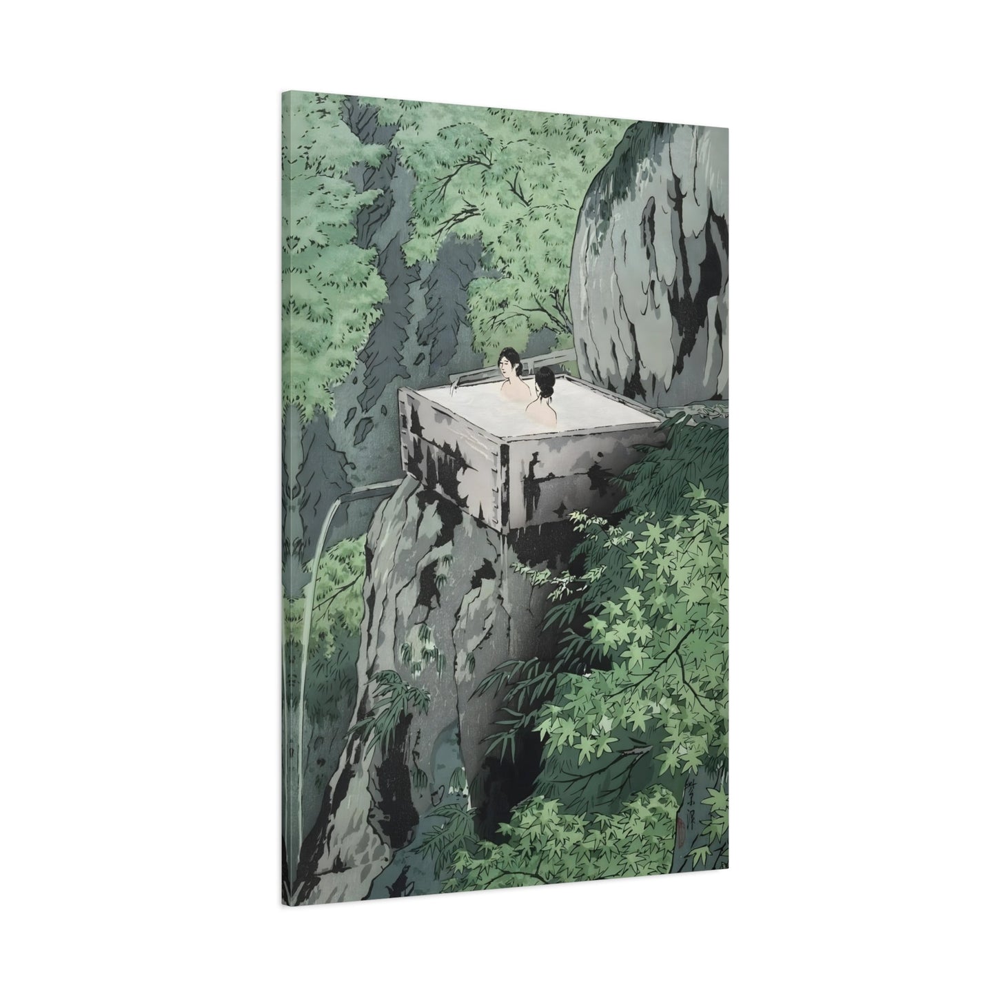 Japanese Kawase Hasui Canvas Print - Shirahone Hotspring Shinshu Wall Art - YesArtYes