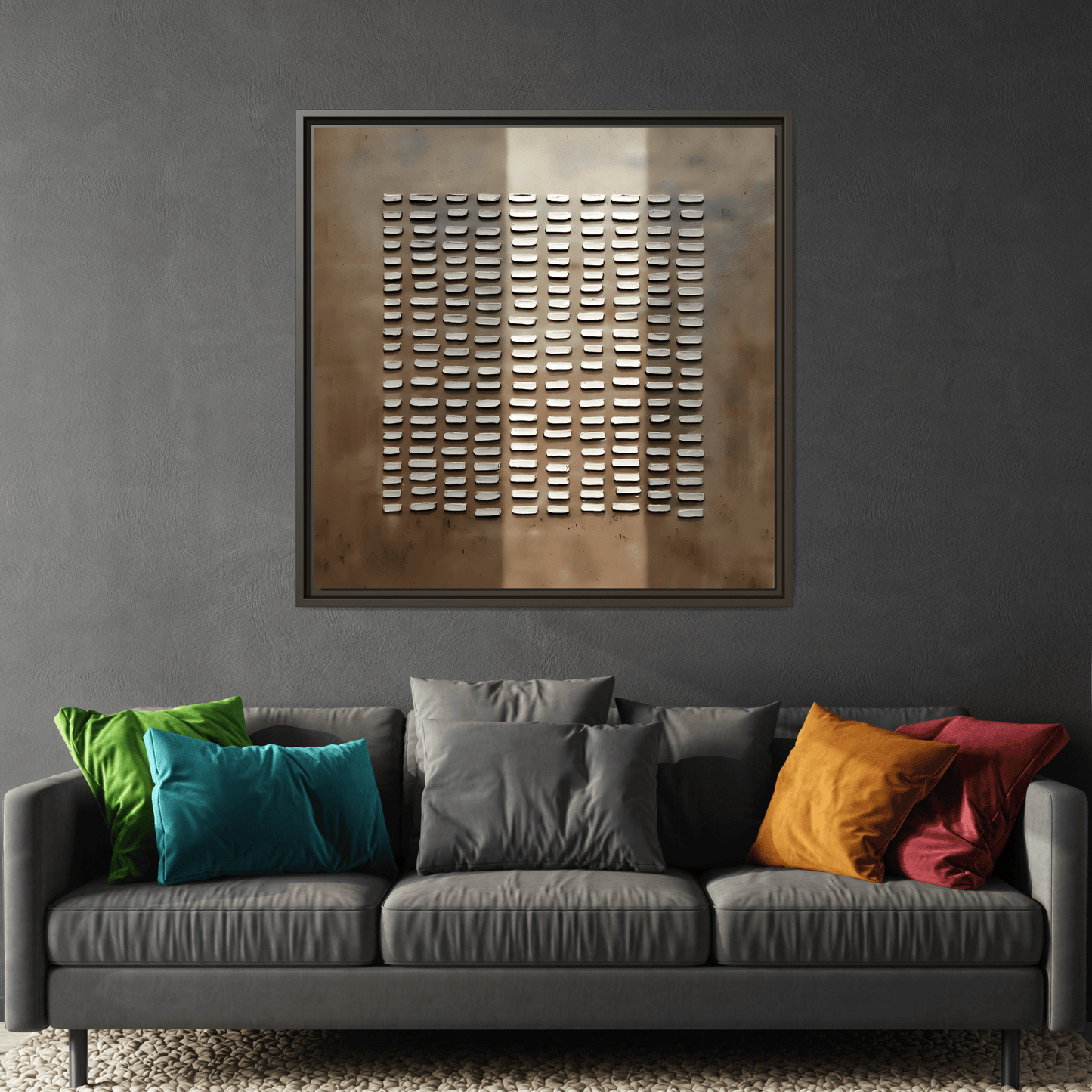 Japanese Minimalist Canvas Wall Art Print - Brown Wabi - Sabi Geometric Home Decor - YesArtYes