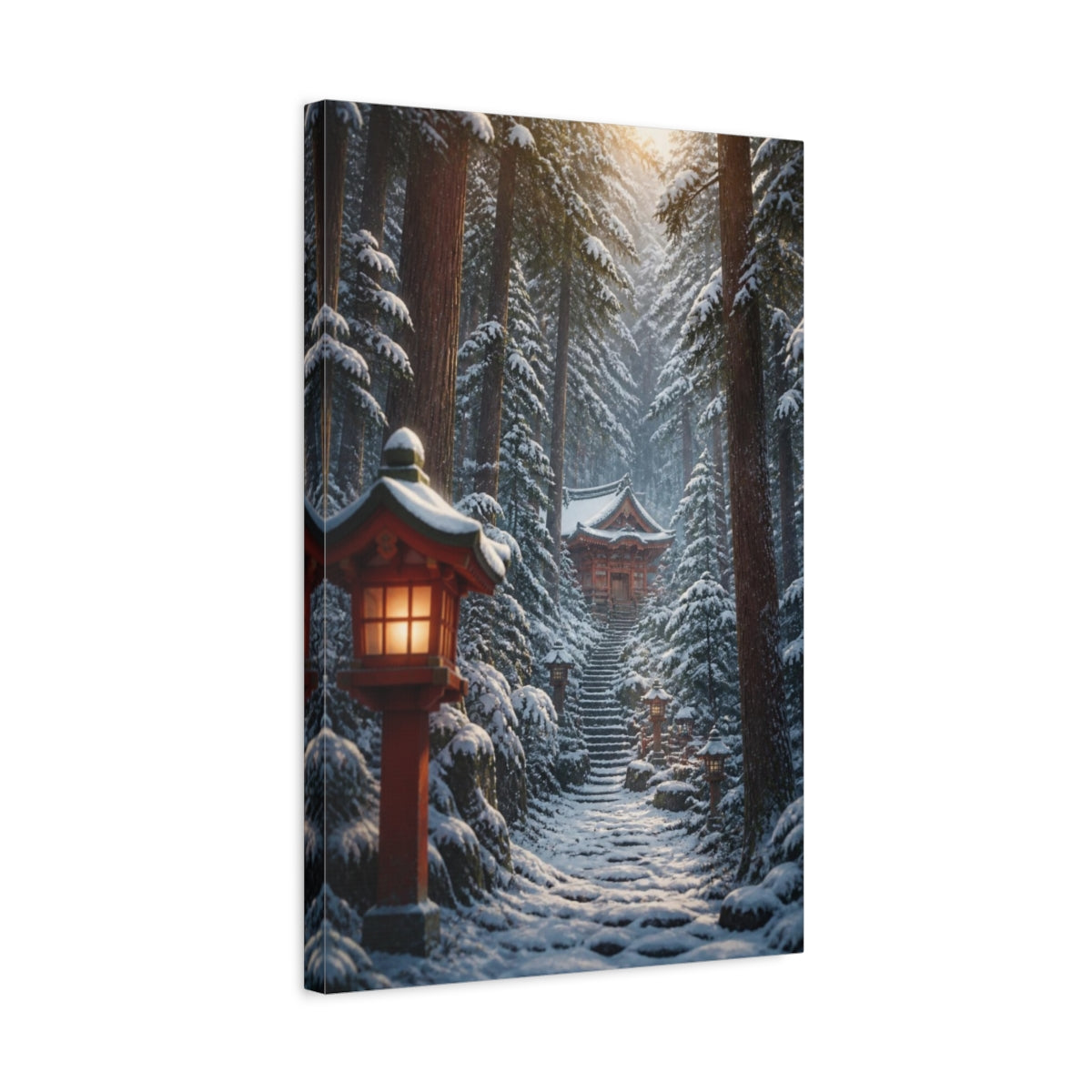 Side Mockup 3. Japanese Mountain Shrine shown as canvas print