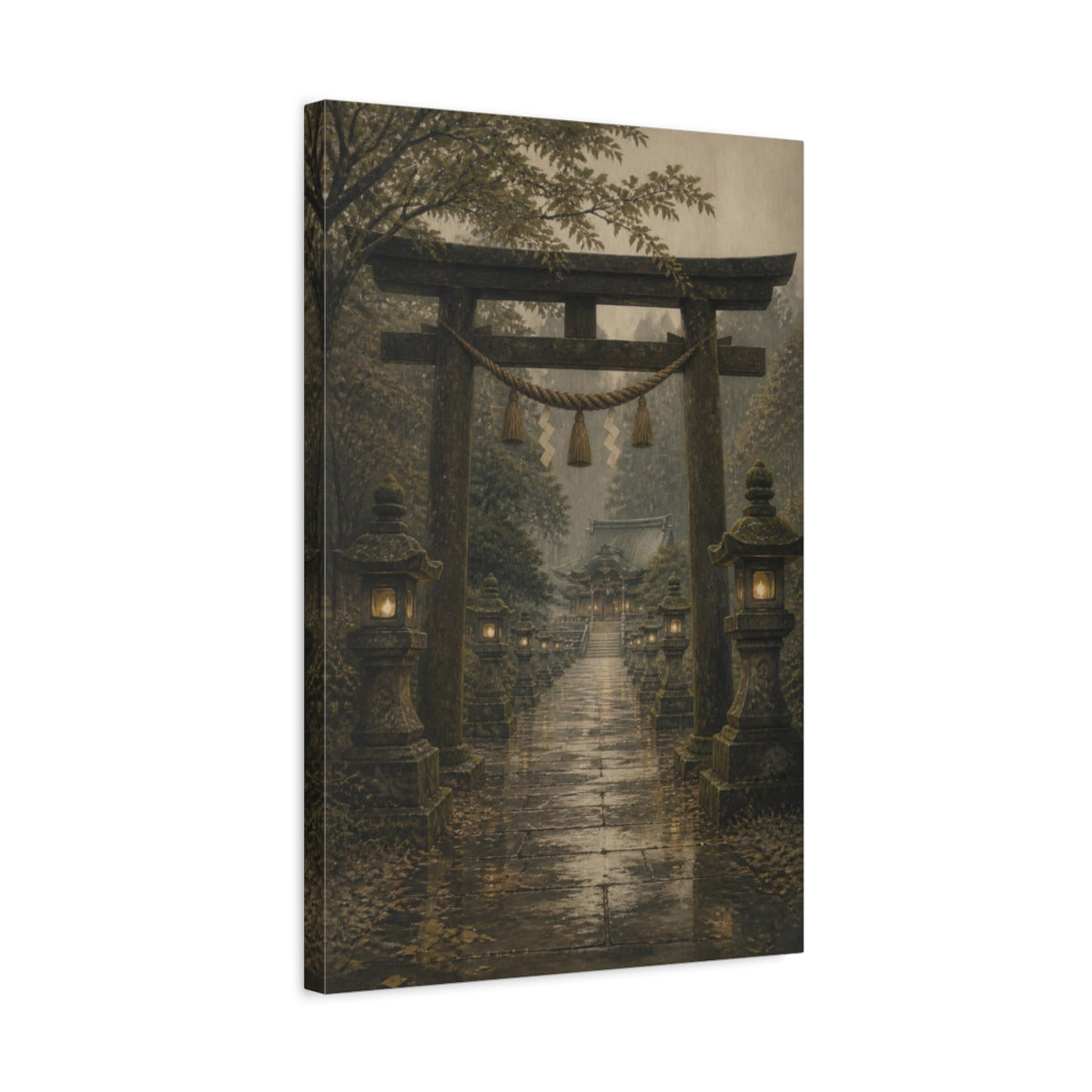 Side Mockup 3. Japanese Torii Gate Path shown as canvas print