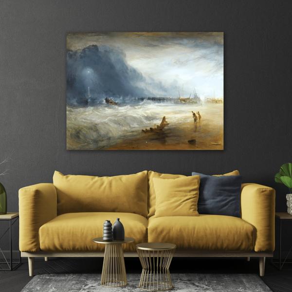 JMW Turner Lifeboat Abstract Sea Canvas Wall Art Print - YesArtYes