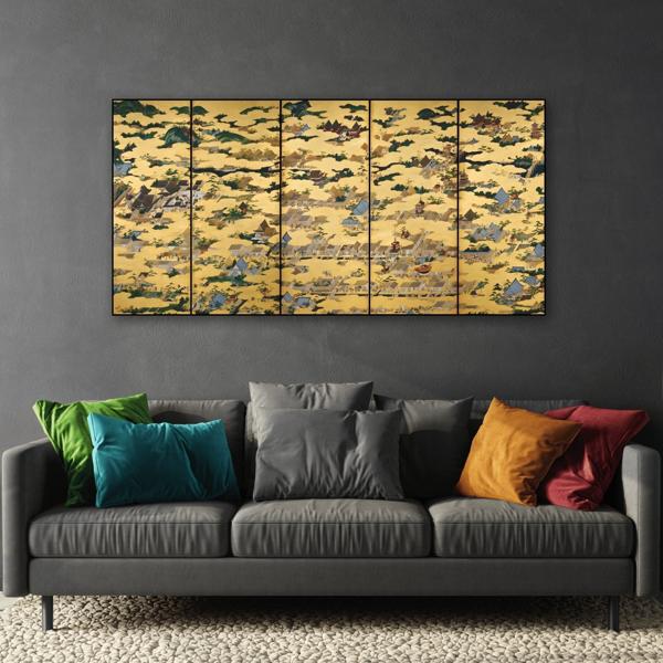 Kano Eitoku Asian Capital Scenes Canvas Print - Japanese Wall Art - YesArtYes