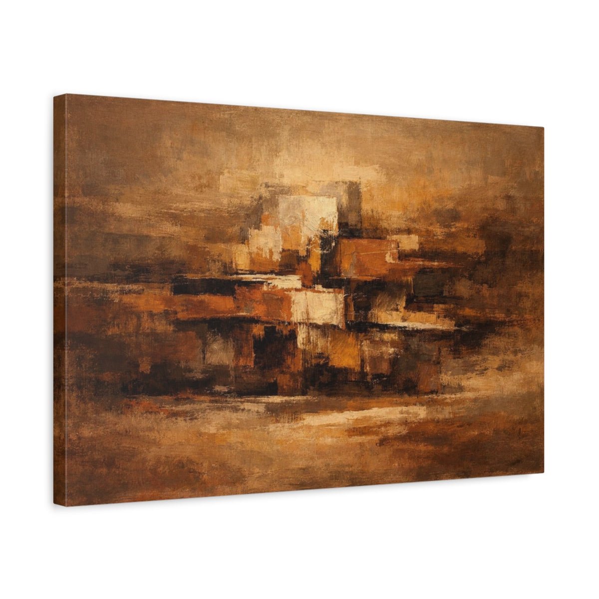 Landscape Abstract Brown Forms - Canvas Wall Art Print - YesArtYes
