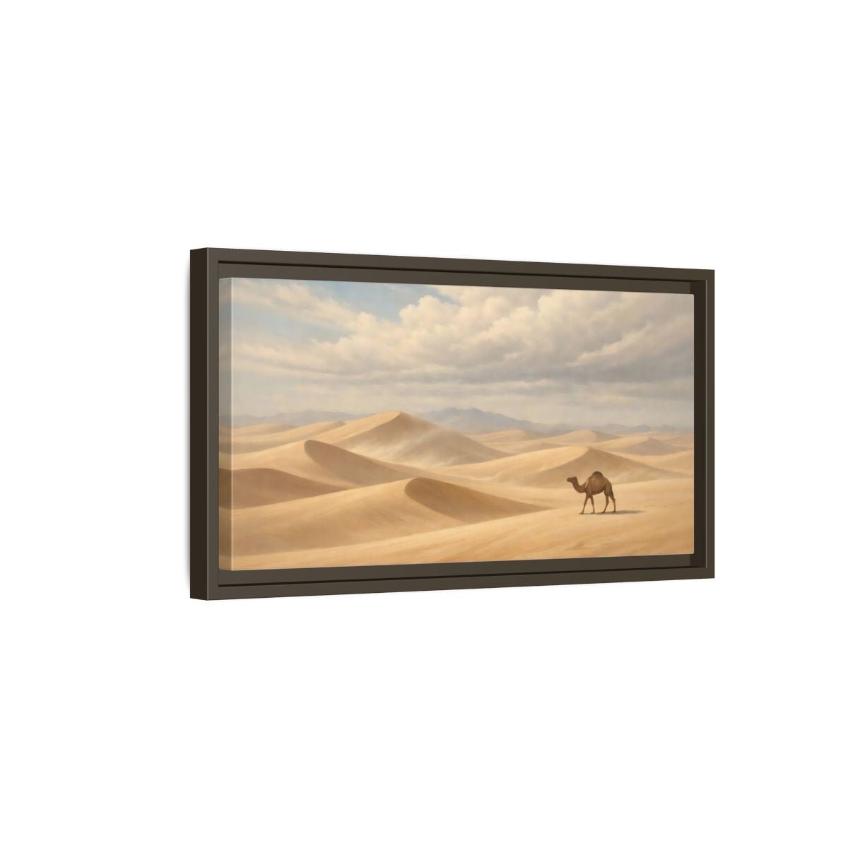 Landscape Nature Camel Desert - Framed Canvas Wall Art Print - YesArtYes