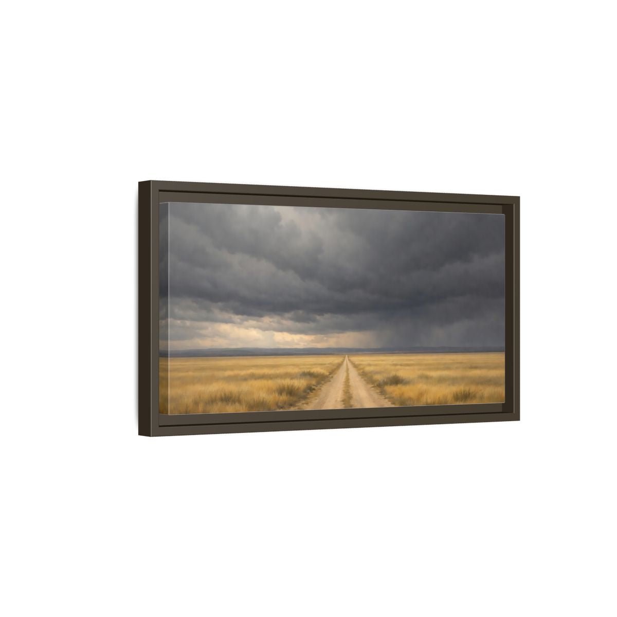 Landscape Nature Dirt Road Brown - Framed Canvas Wall Art Print - YesArtYes