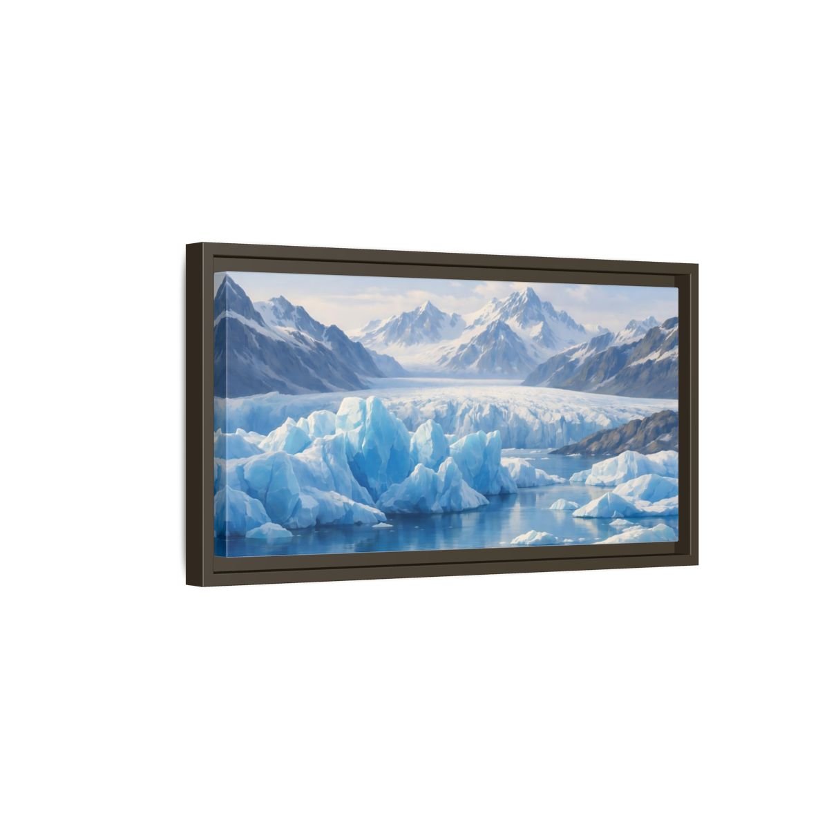 Landscape Nature Glacier Blue - Framed Canvas Wall Art Print - YesArtYes