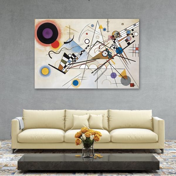 Large Abstract Kandinsky Colorful Canvas Art Print Composition VIII - YesArtYes