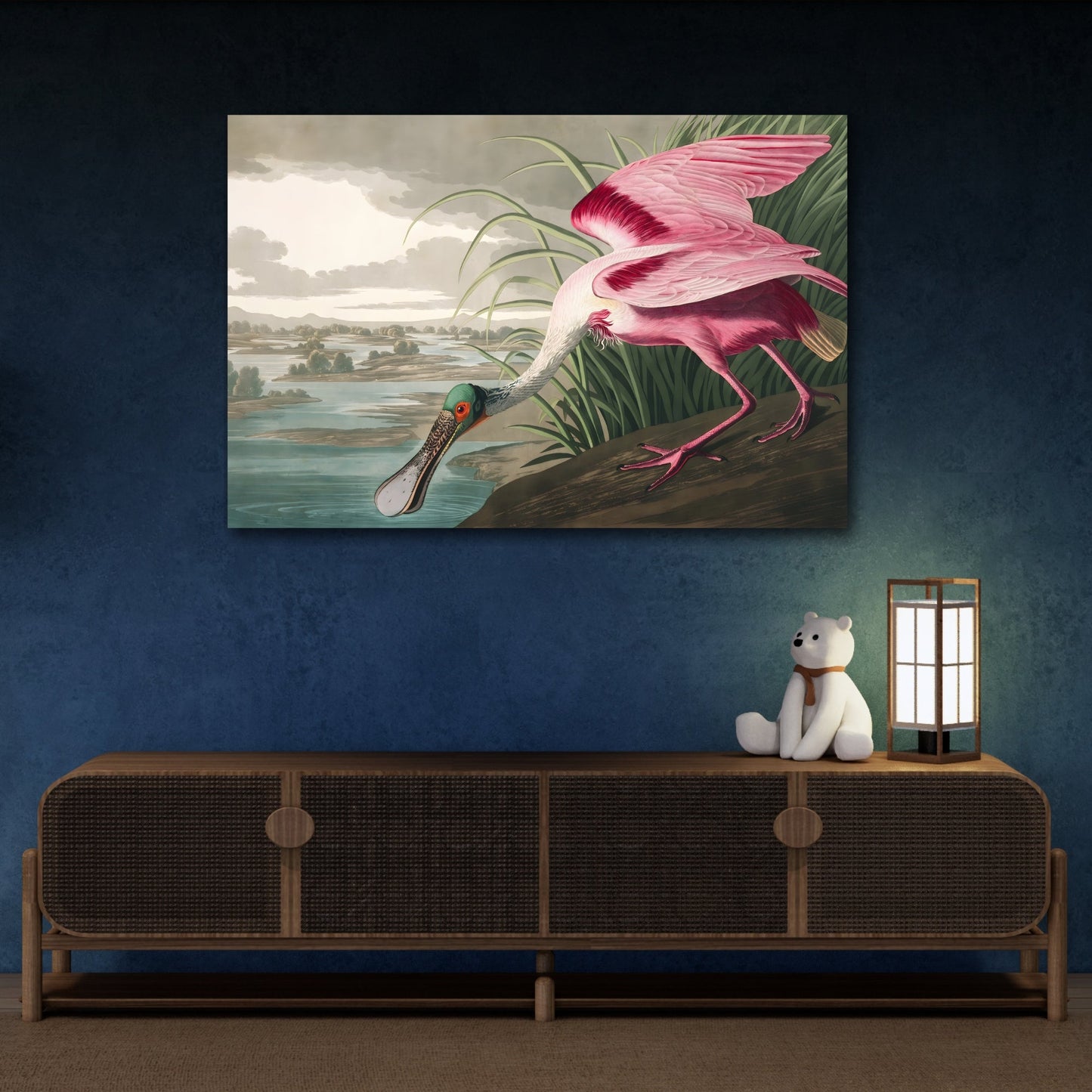 Large Bird Audubon Canvas Print - Roseate Spoonbill Wall Art - YesArtYes
