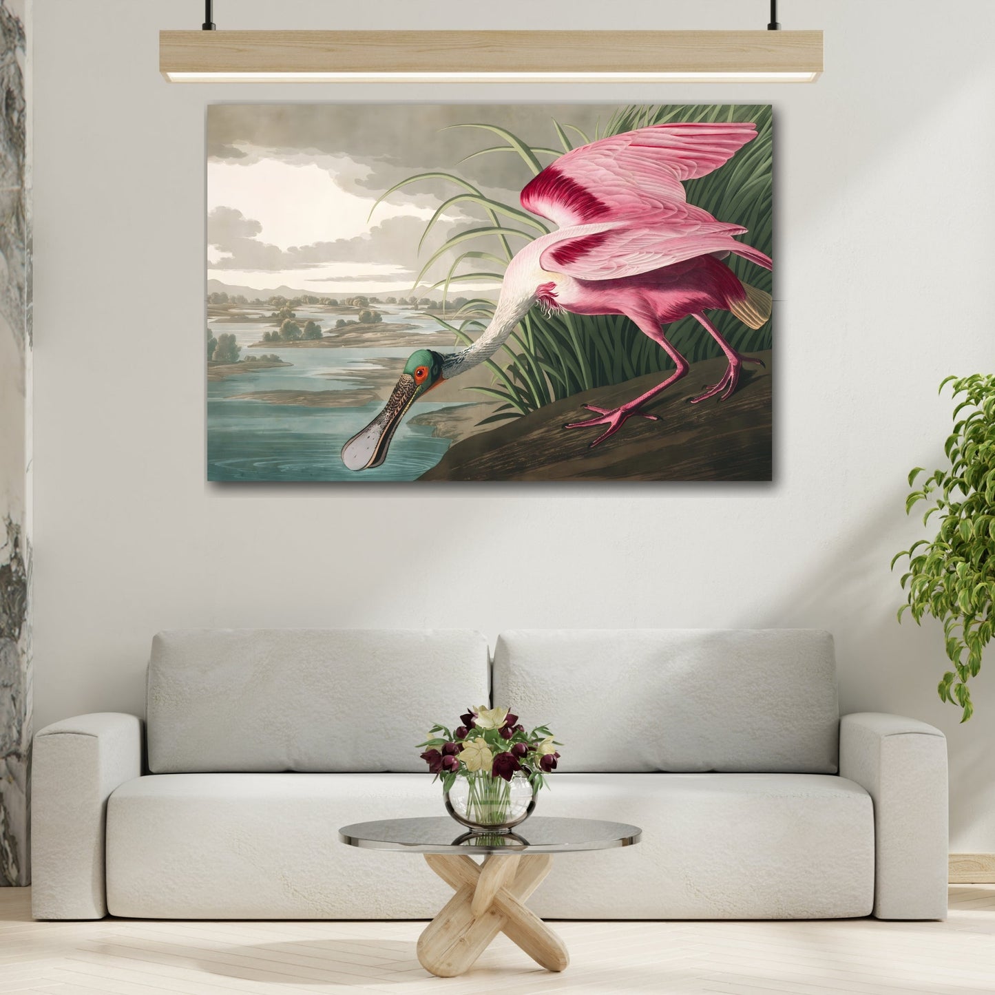 Large Bird Audubon Canvas Print - Roseate Spoonbill Wall Art - YesArtYes