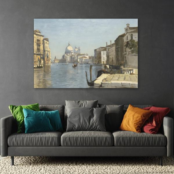 Large Corot Venice Landscape Canvas Wall Art Print - YesArtYes