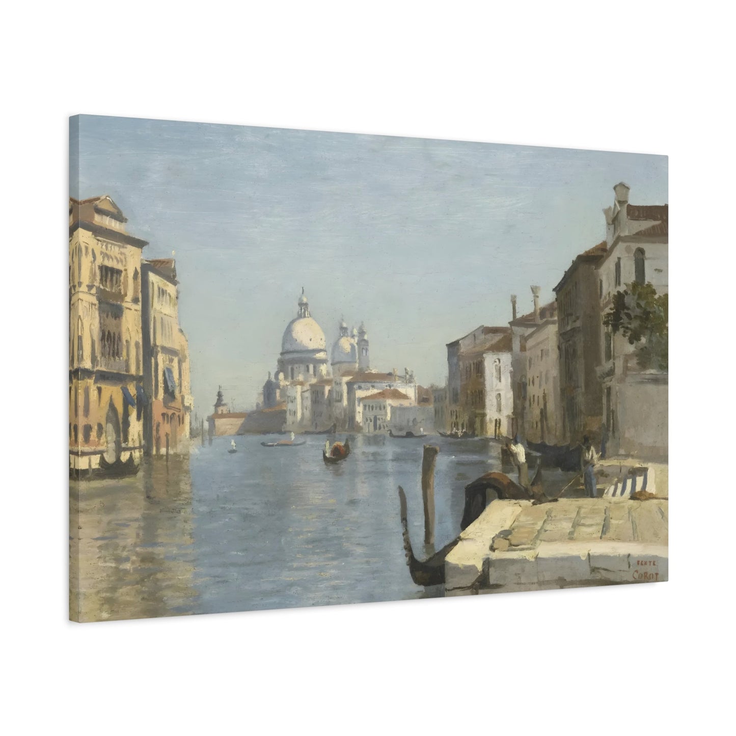 Large Corot Venice Landscape Canvas Wall Art Print - YesArtYes