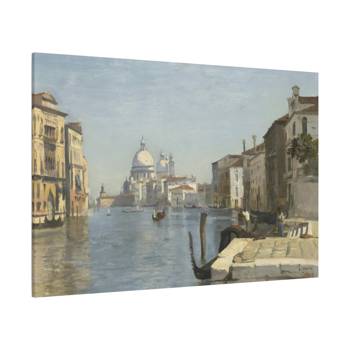 Large Corot Venice Landscape Canvas Wall Art Print - YesArtYes