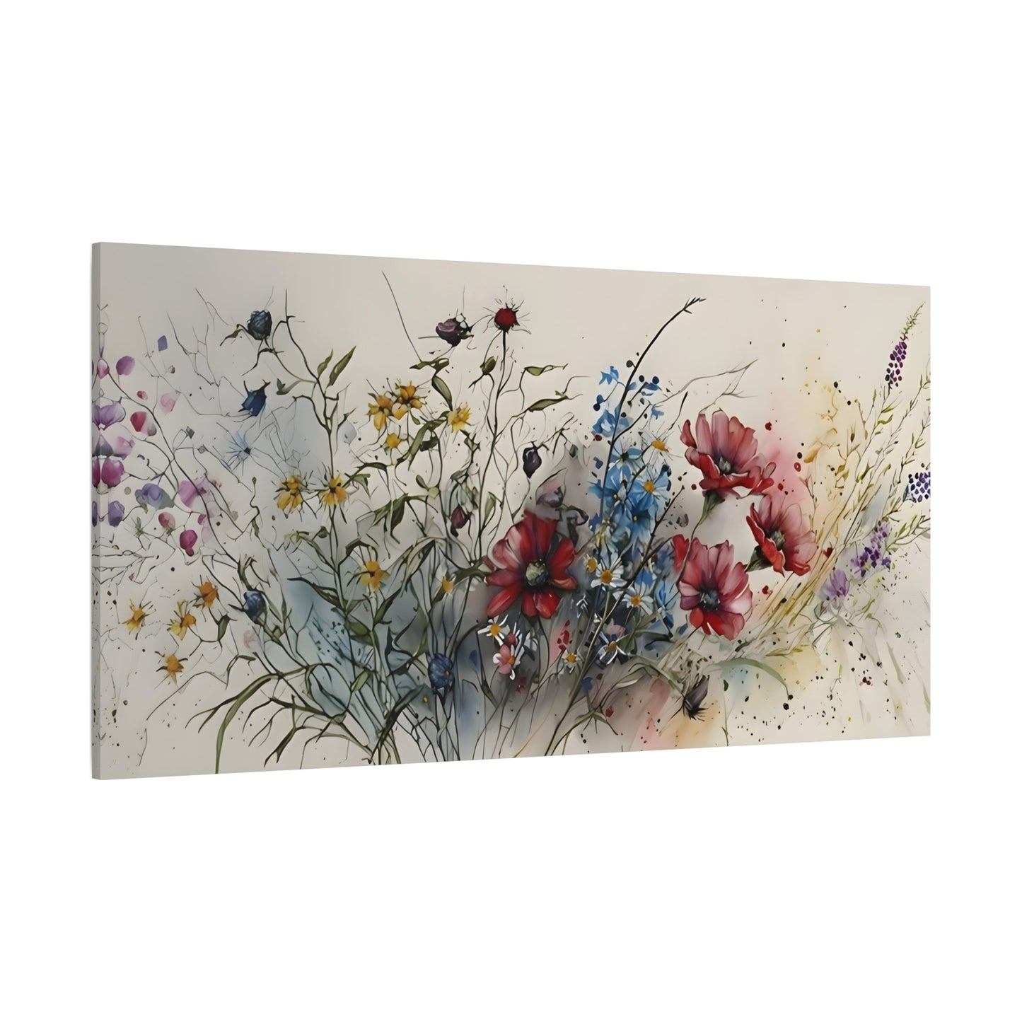 Large Floral Canvas Print - Abstract Flower Painting Wall Art - YesArtYes