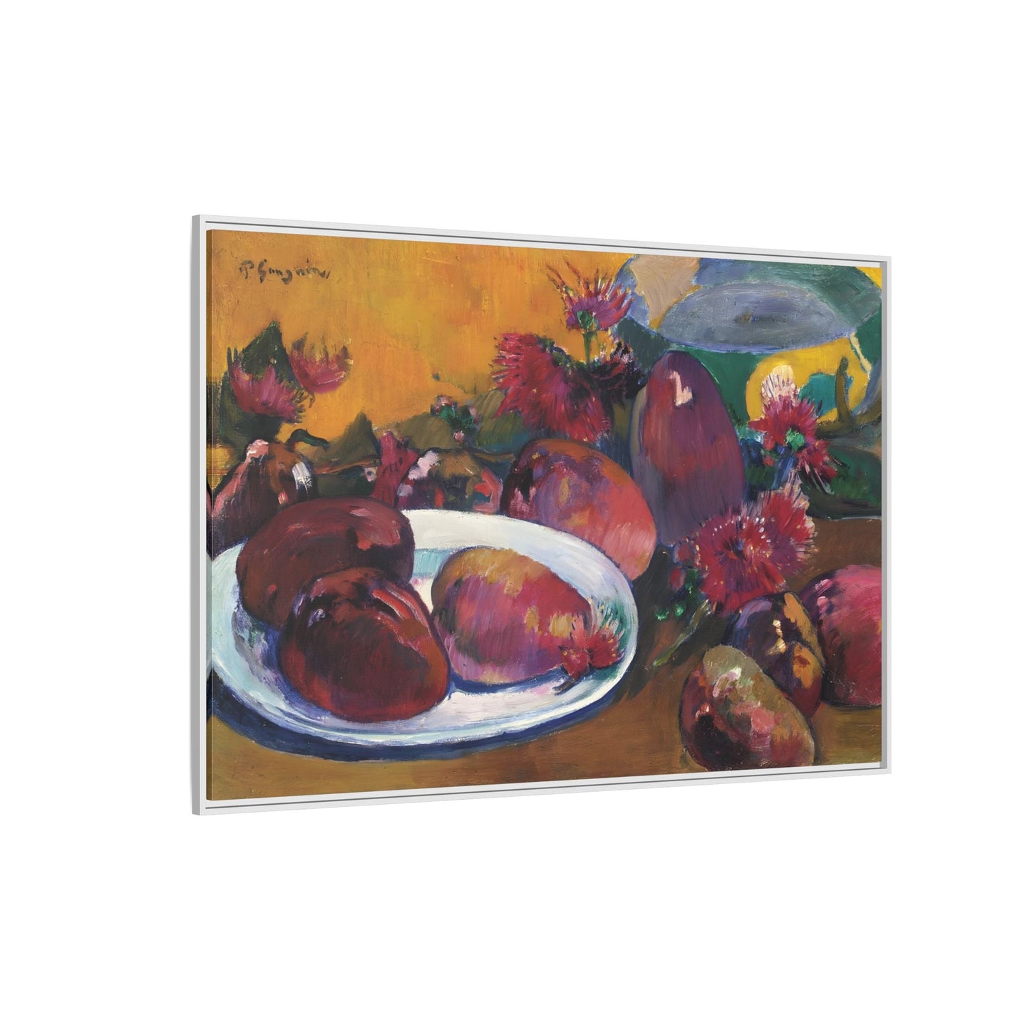Large Framed Gauguin Still Life Mangoes Canvas Print - Fruits Wall Art - YesArtYes