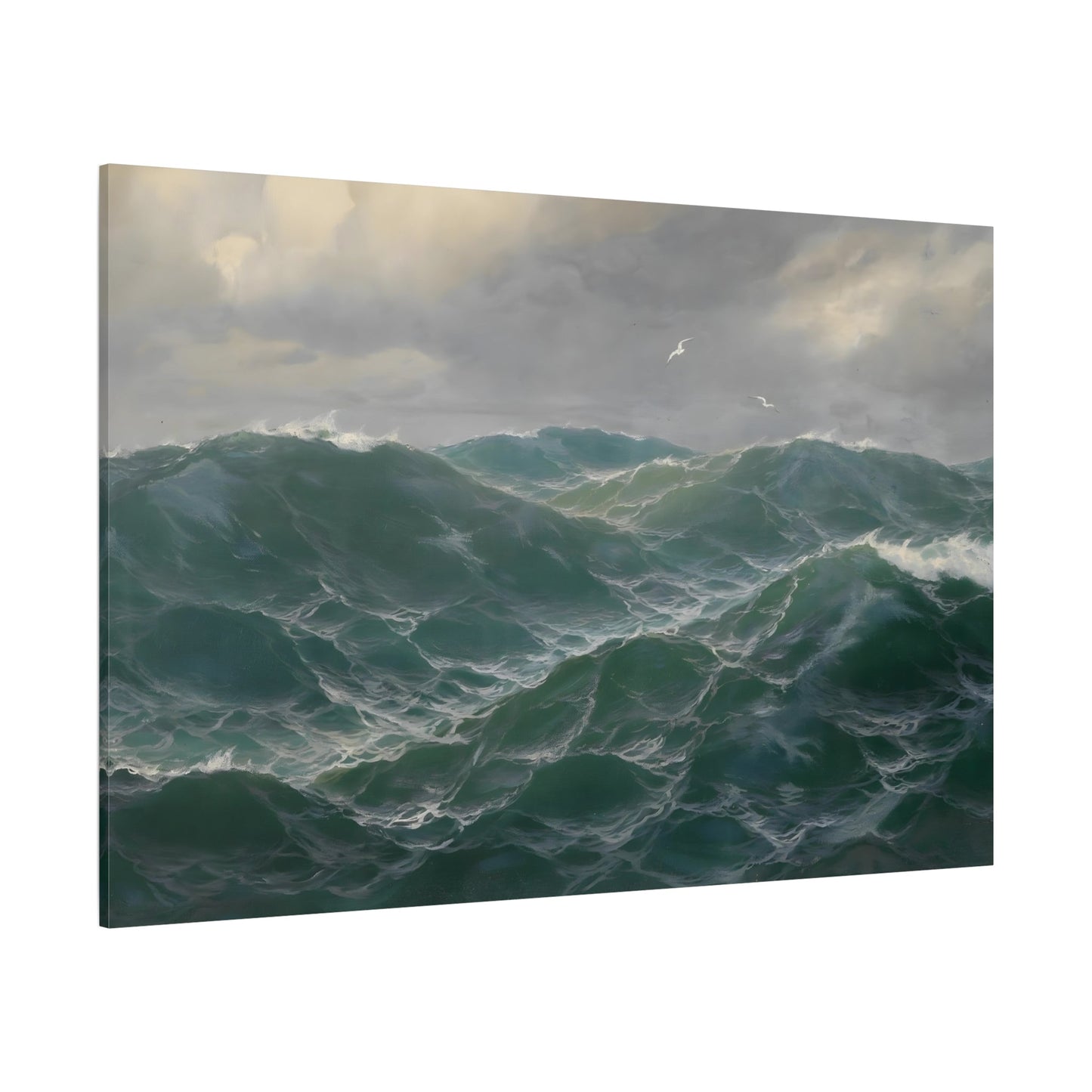 Large Sea Landscape Canvas Wall Print - Max Jensen Seascape with Seagulls - YesArtYes