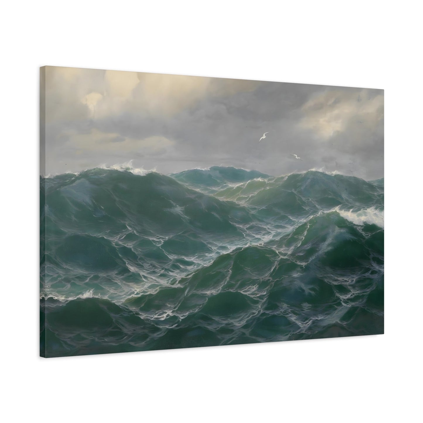 Large Sea Landscape Canvas Wall Print - Max Jensen Seascape with Seagulls - YesArtYes
