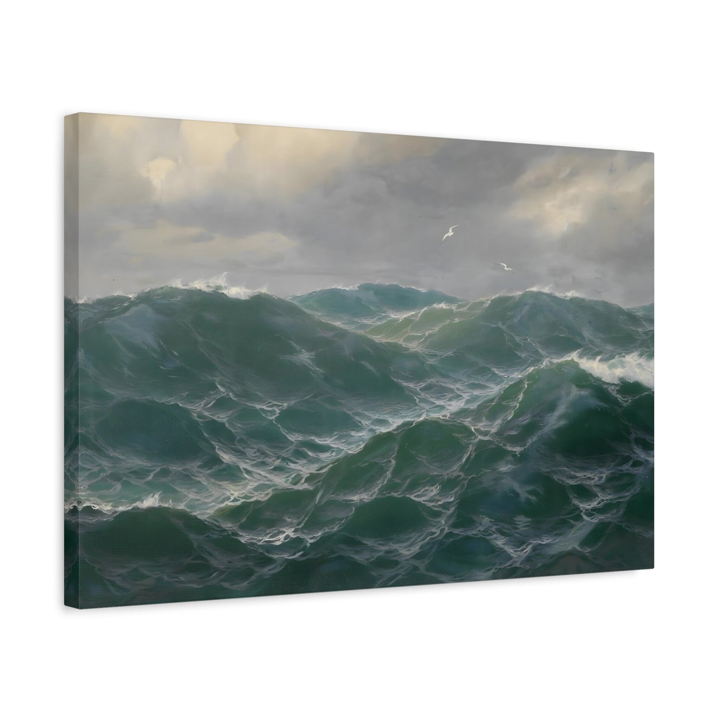 Large Sea Landscape Canvas Wall Print - Max Jensen Seascape with Seagulls - YesArtYes