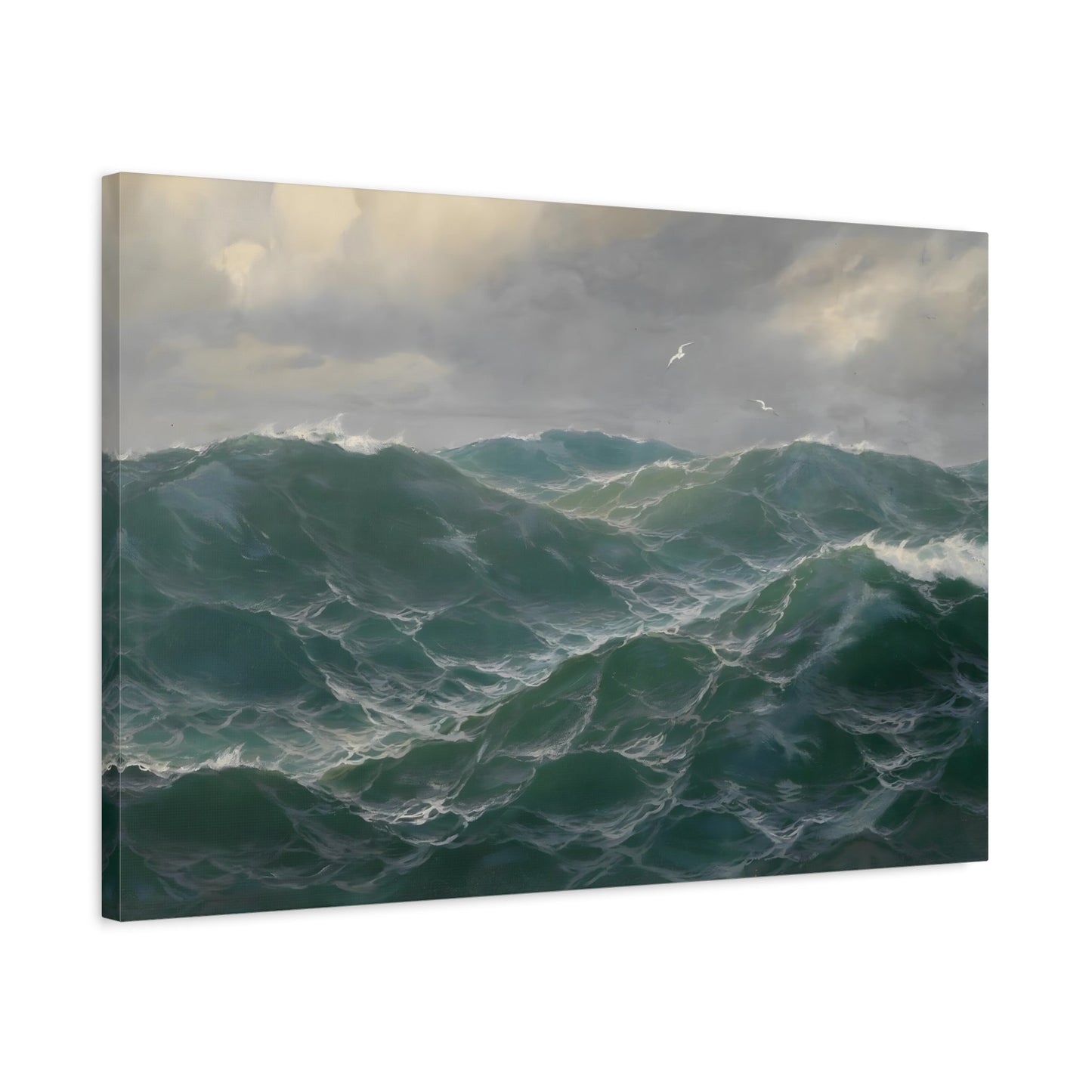 Large Sea Landscape Canvas Wall Print - Max Jensen Seascape with Seagulls - YesArtYes