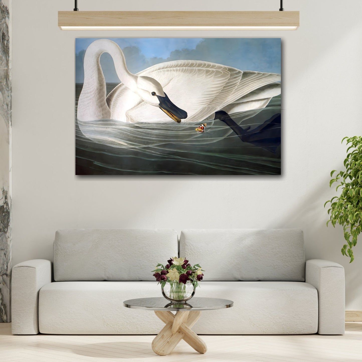 Large Trumpeter Swan Audubon Canvas Wall Art Print - YesArtYes