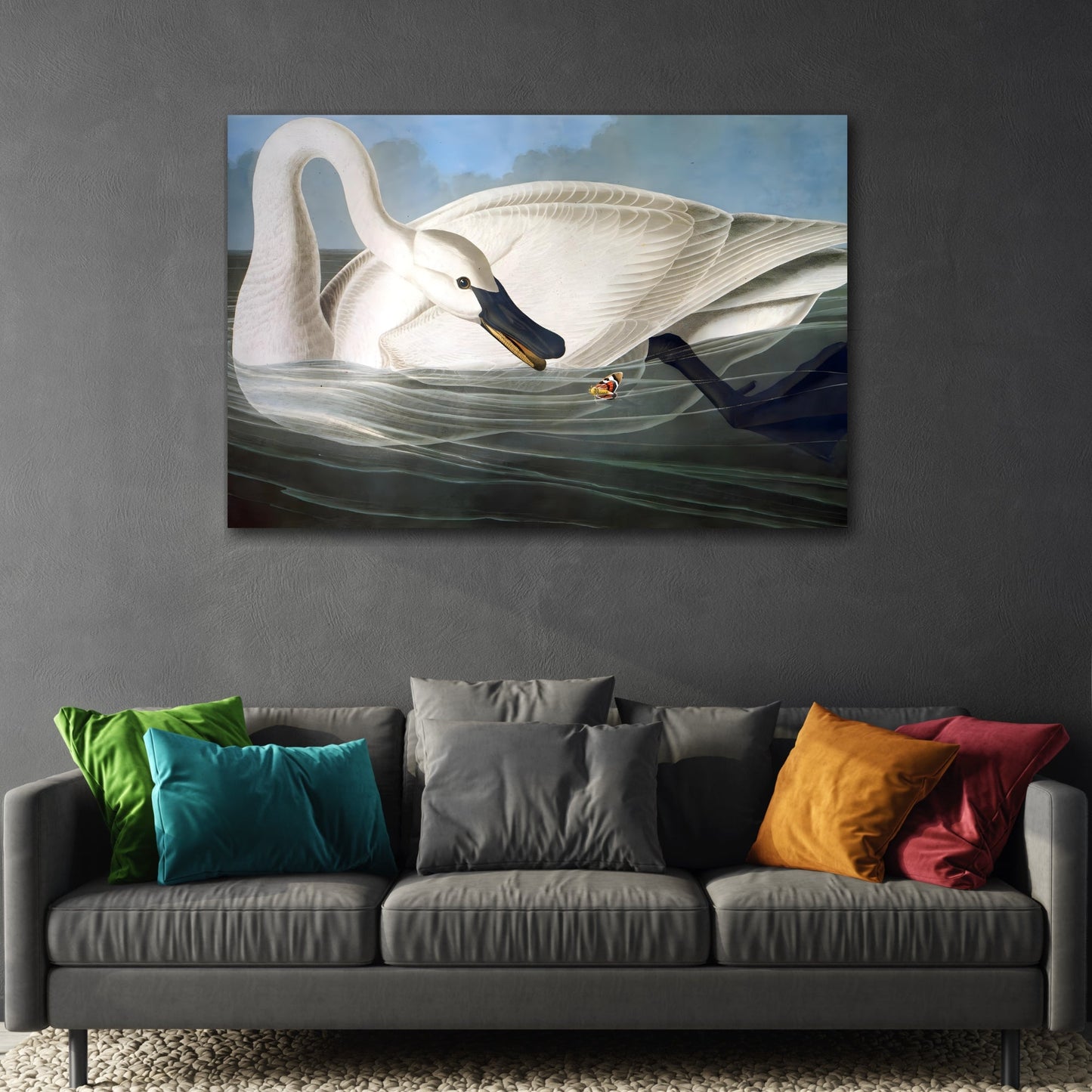 Large Trumpeter Swan Audubon Canvas Wall Art Print - YesArtYes